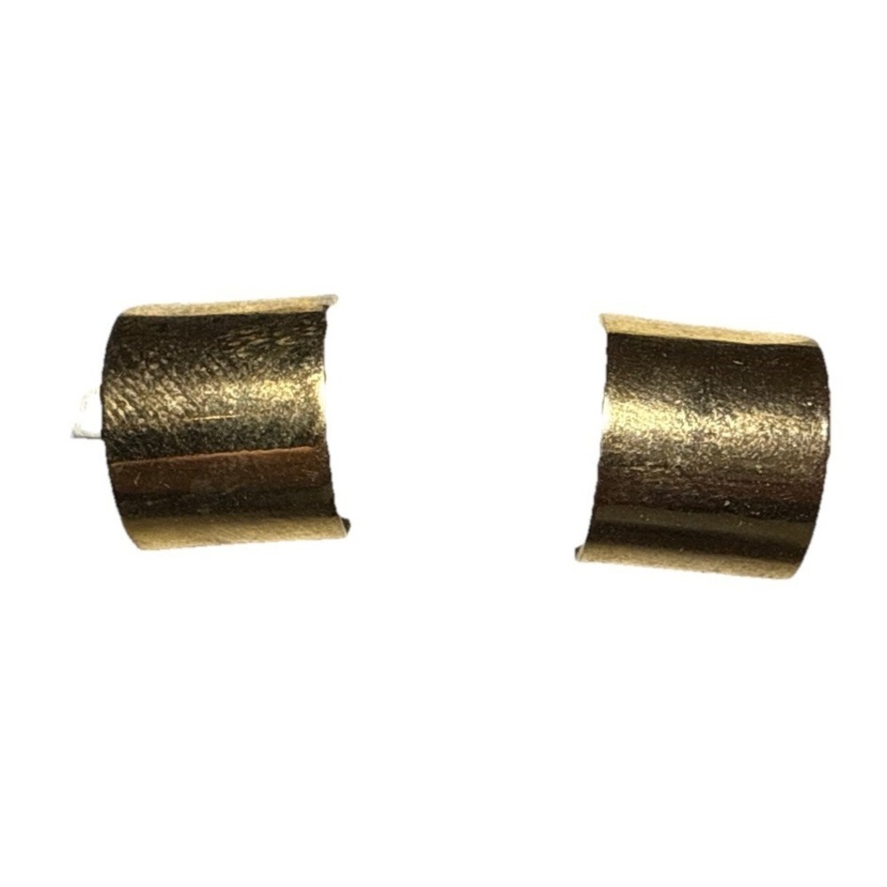 Vintage Gold Tone Clip On Thick Huggie Hoop Earrings J18-13